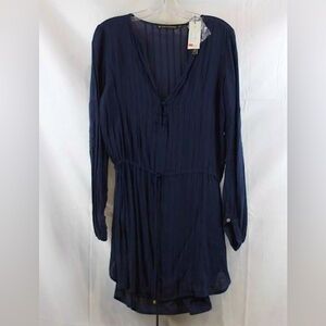 ☀️NWT!!!! Vix Paulahermanny Women's Dark Blue Blouson Dress Cover Up SZ S
